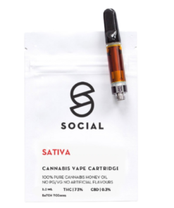 Social - Honey Oil Cartridge (1ML) - Sativa - Image 1