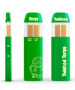 Twisted Terps Dual Chamber Vape 2ml - Green Apple x Peach Jelly