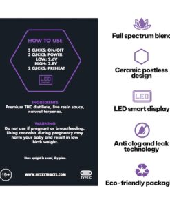 Hex Extracts Live Resin 2g Vape - Backwood Bliss (Indica) - Image 2