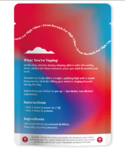 Dreamers 6g Dual Vapes - Gorilla Glue + Strawberry Cough - Image 3