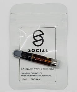Social Distillate Vape Cart 1ml - Black Lime (Indica) - Image 1
