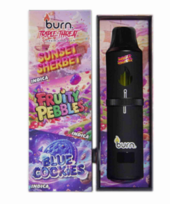 Burn Triple Threat Vape (9g) - Sunset Sherbet + Fruity Pebbles + Blue Cookies - Image 1